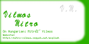 vilmos mitro business card